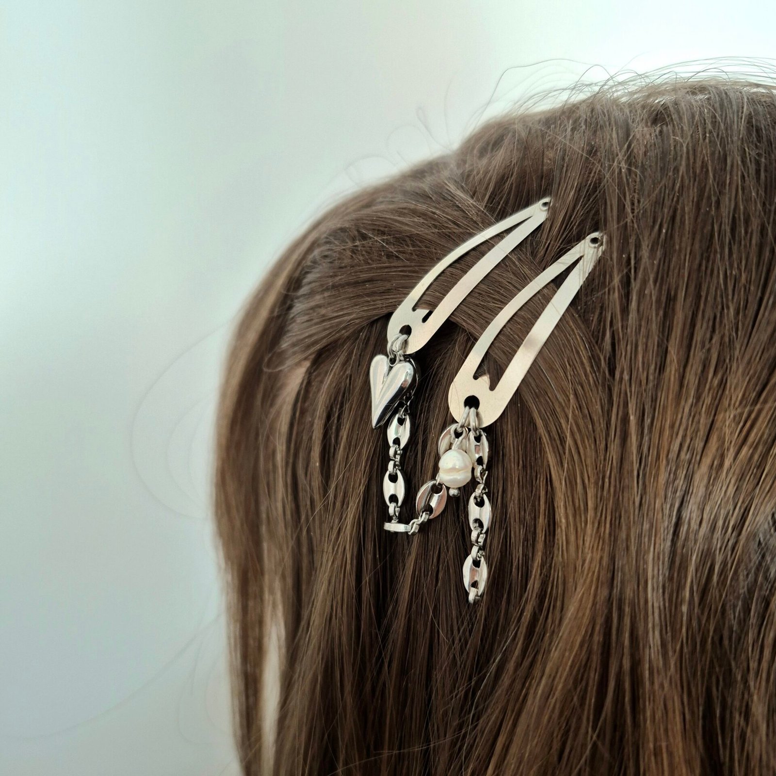 Haarspangen mit Ketten und Anhänger – Bild 6